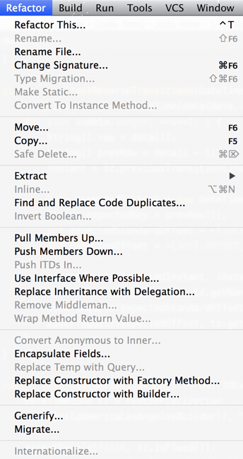 Refactoring Menu